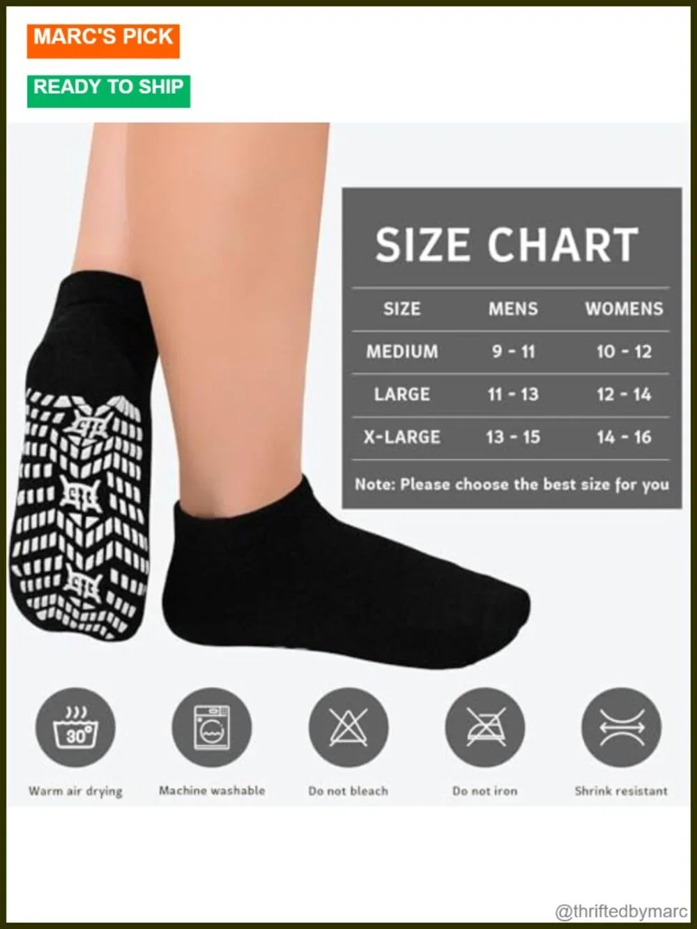 Non Slip Grippy Ankle Socks with Arch Support for Yoga Hospital Men Women